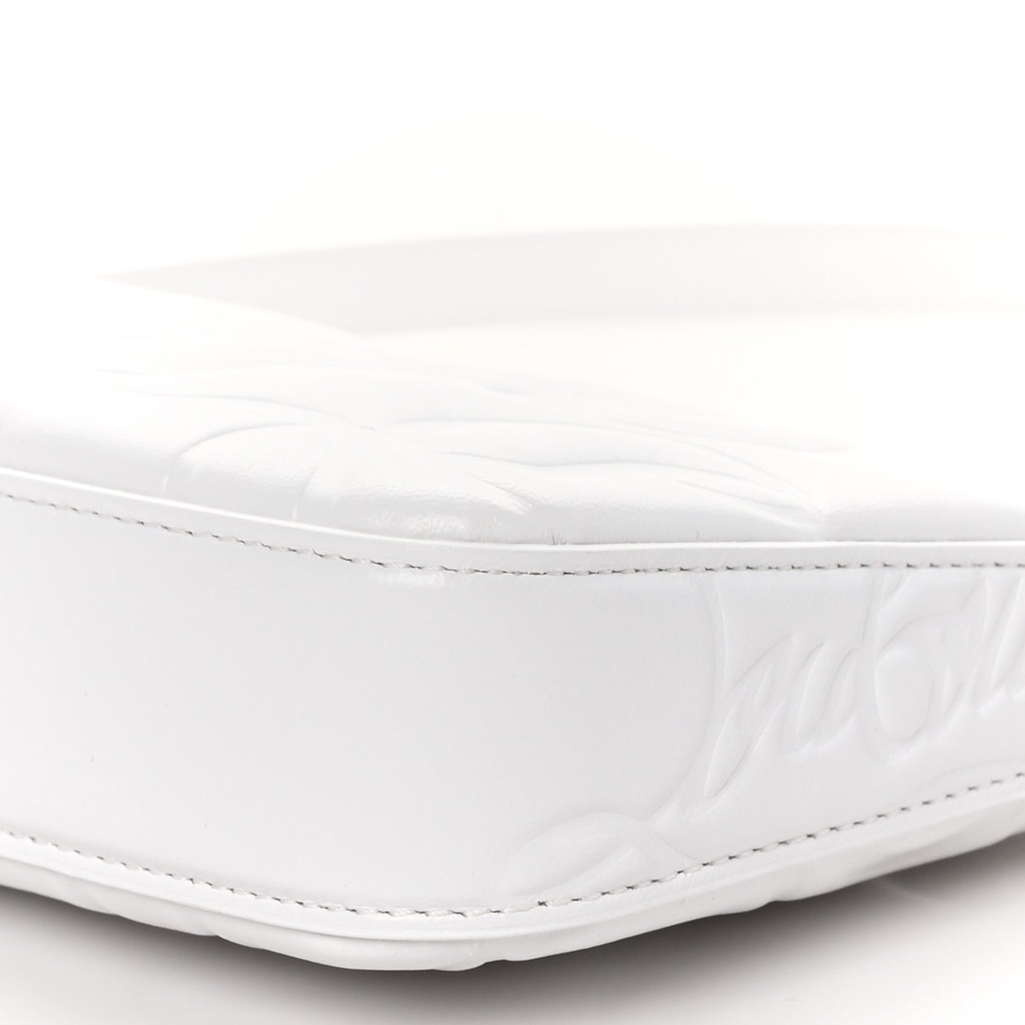 Calfskin Embossed Loubila Shoulder Bag White