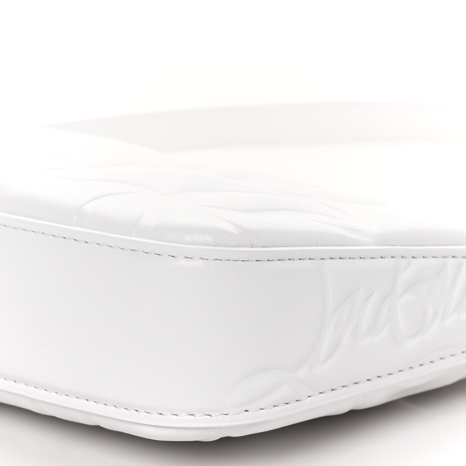 Christian Louboutin Calfskin Embossed Loubila Shoulder Bag White 8 of 8