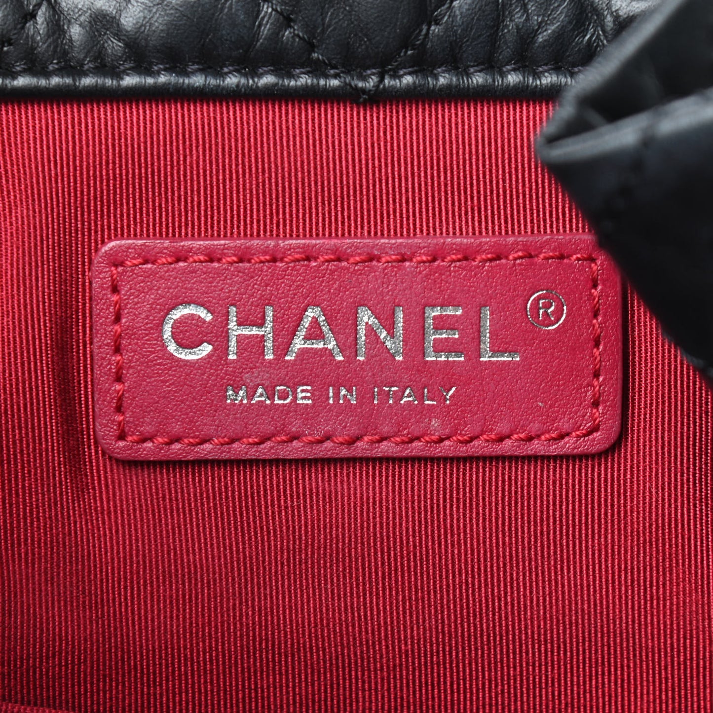 Aged Calfskin Quilted Gabrielle Backpack Black