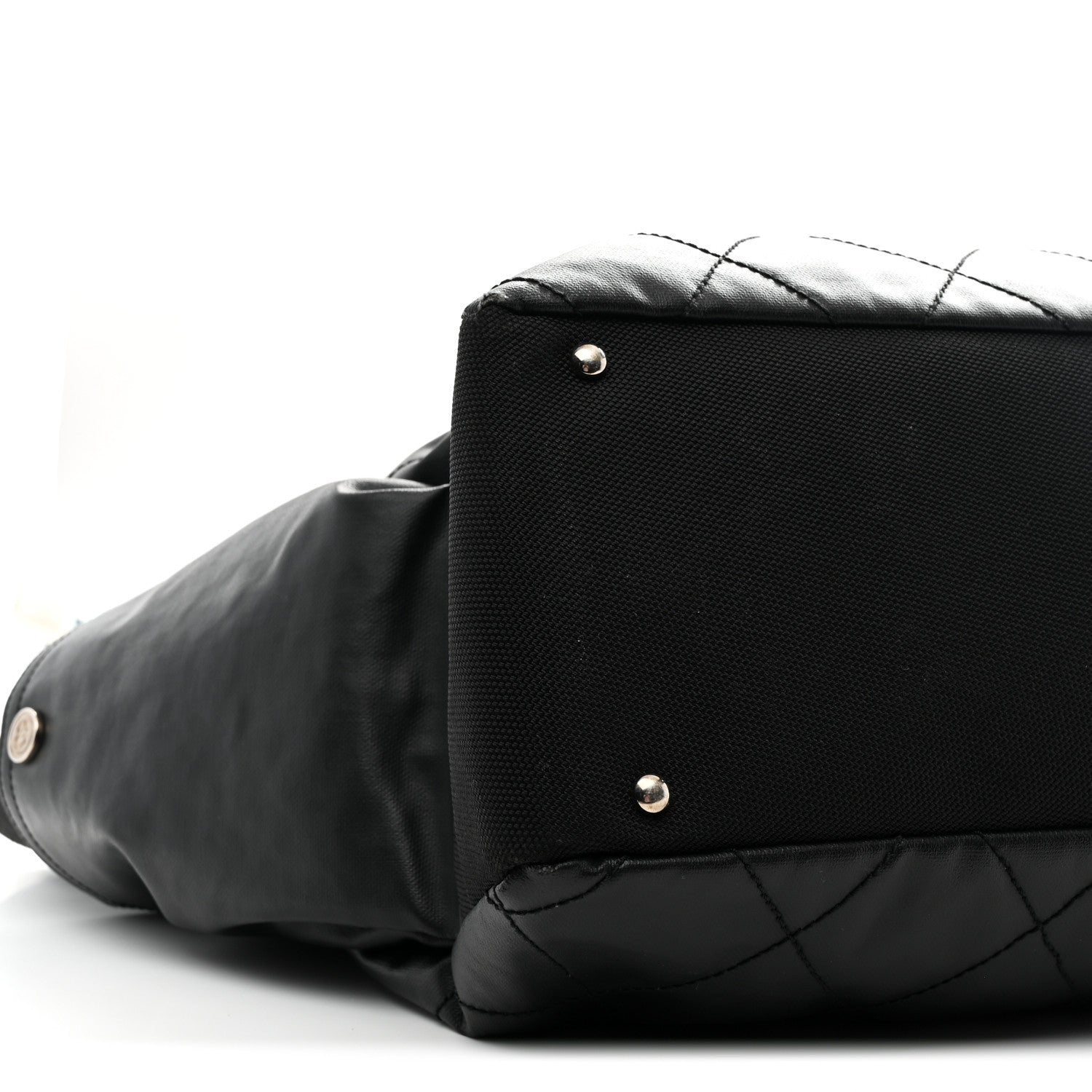 Chanel Coated Canvas Stitched XL Paris Biarritz Tote Black 12 of 14