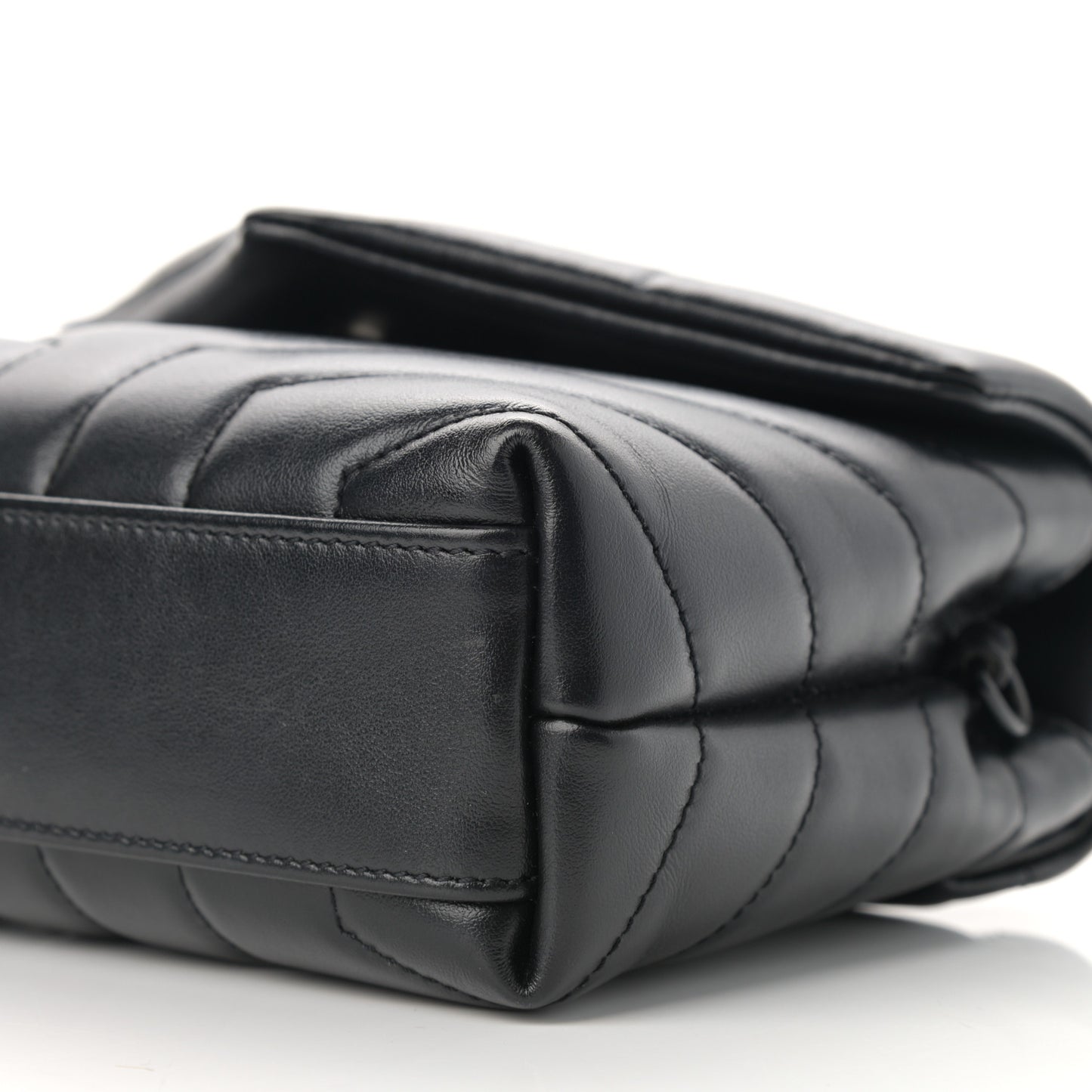 Calfskin Y Quilted Monogram Toy Loulou Crossbody Bag Black