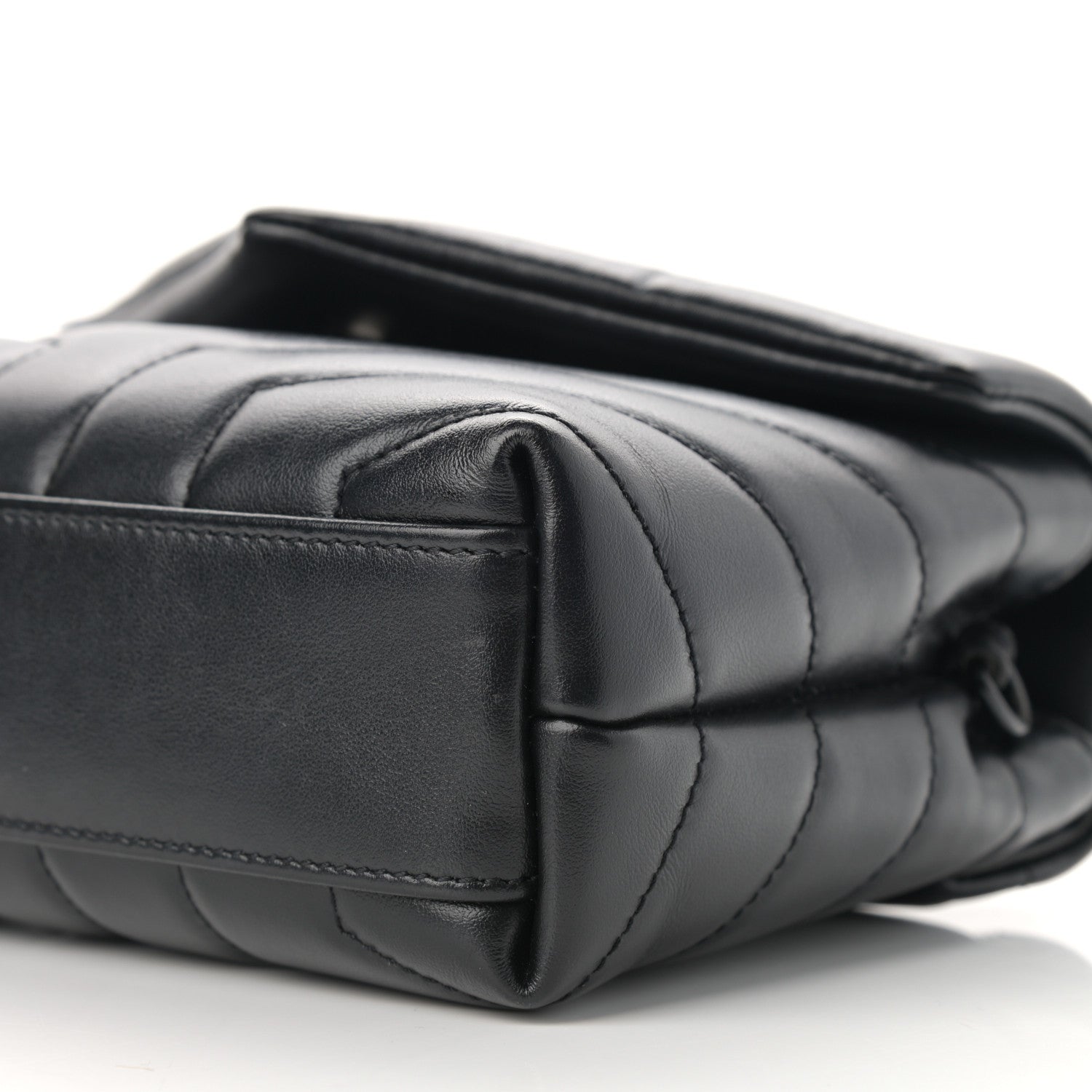 Saint Laurent Calfskin Y Quilted Monogram Toy Loulou Crossbody Bag Black 10 of 12