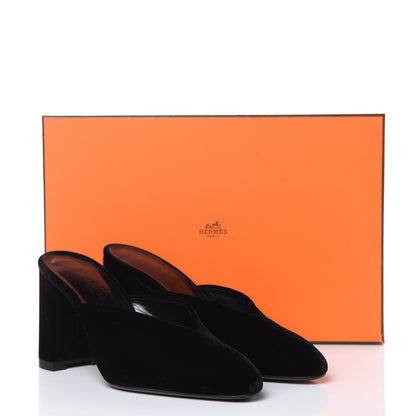 Hermes Velvet Victoria Mule 37 Black 8 of 8