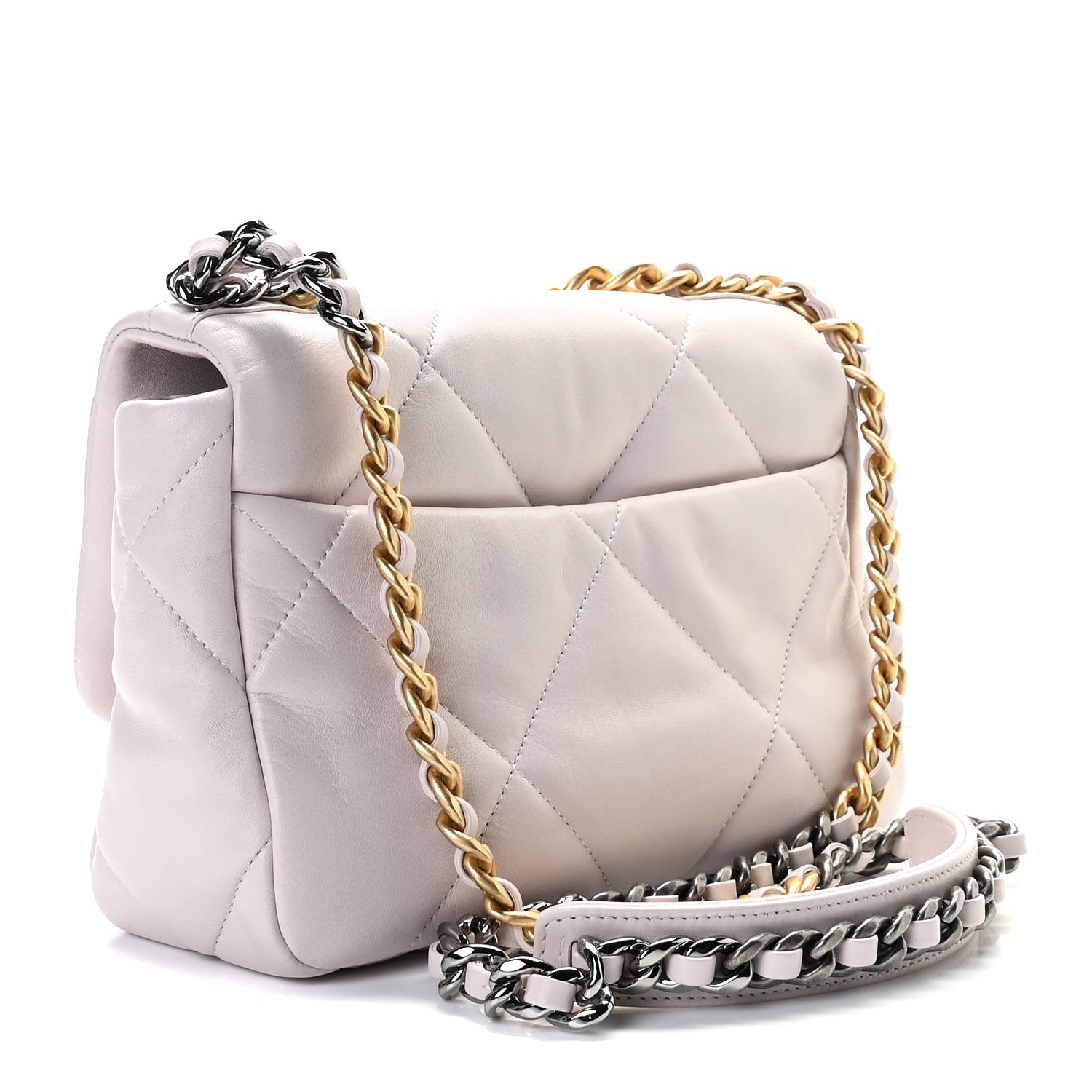 Chanel Lambskin Quilted Medium Chanel 19 Flap Light Purple 2 of 7