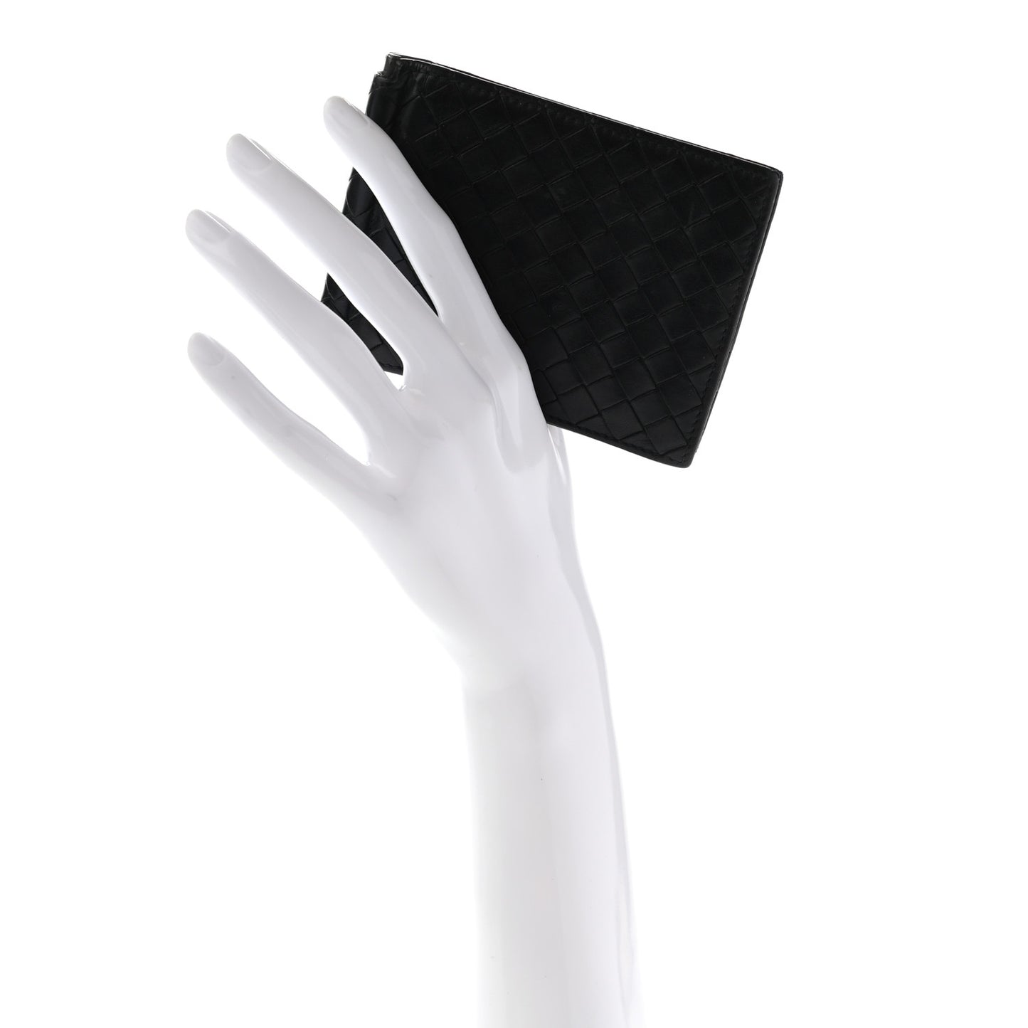 Nappa Intrecciato Bi-Fold Money Clip Wallet Black