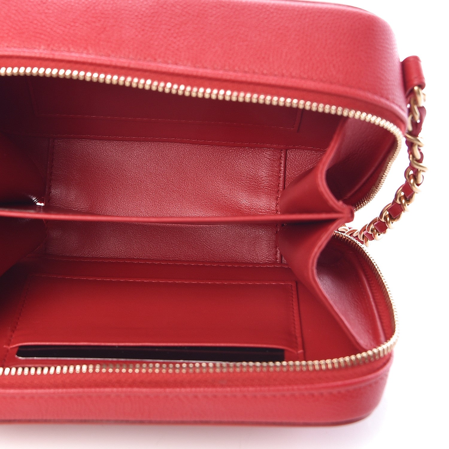 Chanel Caviar Quilted Filigree Vanity Clutch With Chain Red 5 of 11