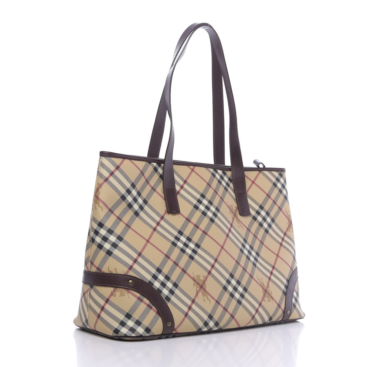 Haymarket Check Studded Tote Bag Chocolate