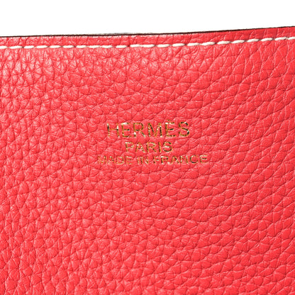 Hermes Taurillon Clemence Double Sens 36 Reversible Tote Rubis Bougainvillea 6 of 13
