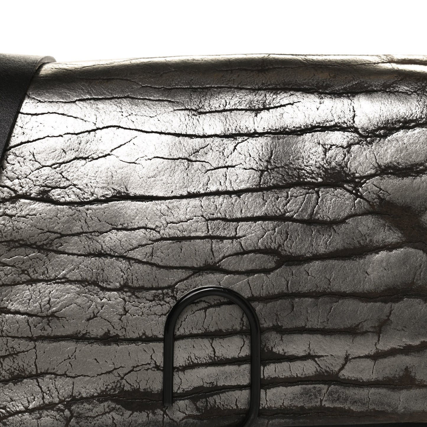 Metallic Calfskin Alix Crossbody Bag Black Gunmetal