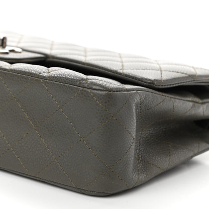 Chanel Caviar Quilted Medium Double Flap Dark Grey 10 of 13