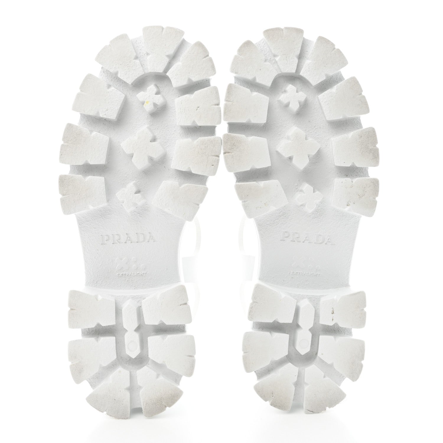 Prada Foam Rubber Metal Triangle Logo Monolith 55mm Cage Sandals 35 White 5 of 11