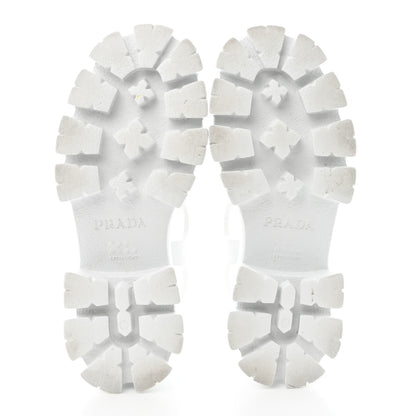 Prada Foam Rubber Metal Triangle Logo Monolith 55mm Cage Sandals 35 White 5 of 11