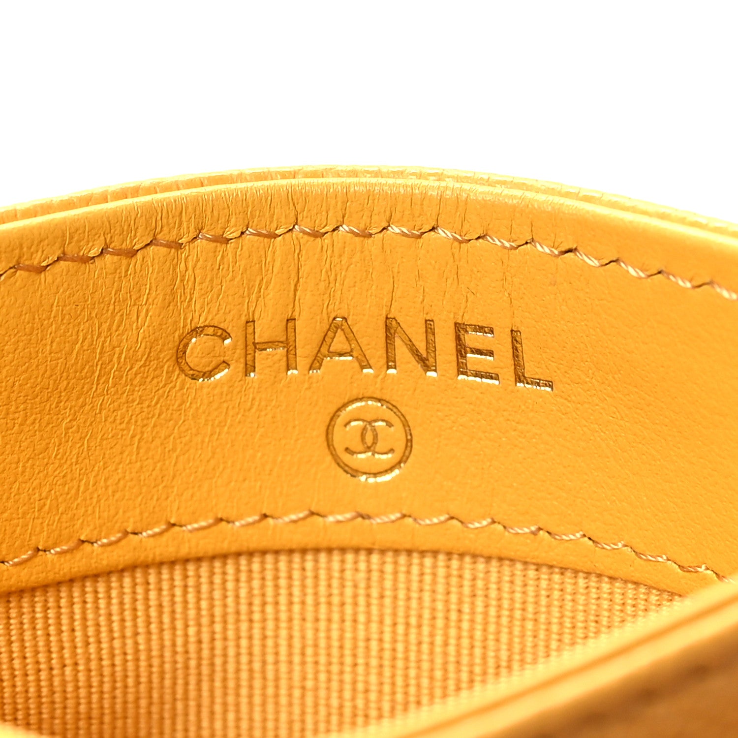 Chanel Caviar Quilted Card Holder Yellow 6 of 10