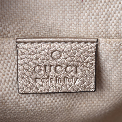 Gucci Metallic Pebbled Calfskin Small Soho Disco Bag Golden Beige 8 of 9