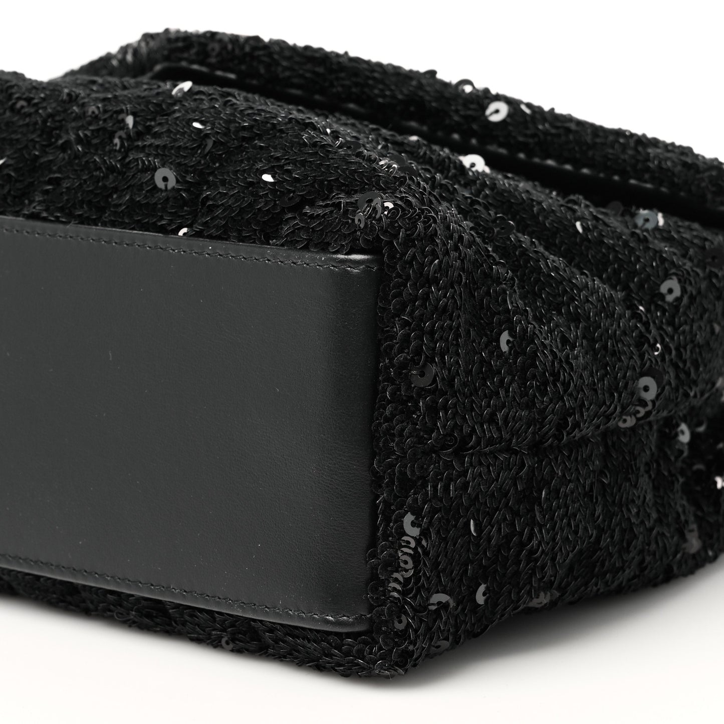 Sequin Y Quilted Monogram Small Loulou Chain Satchel Black