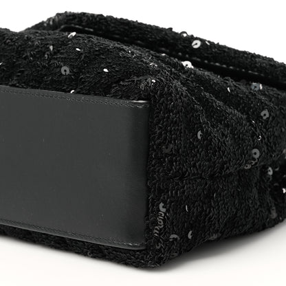 Saint Laurent Sequin Y Quilted Monogram Small Loulou Chain Satchel Black 10 of 10