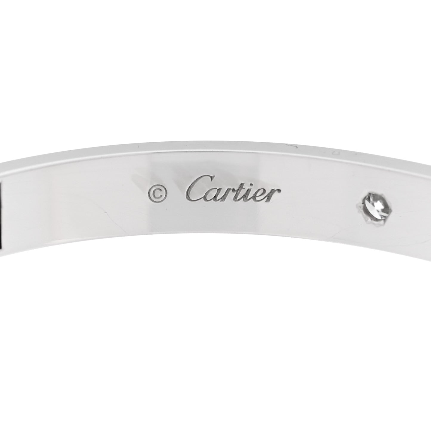 18K White Gold 4 Diamond Love Bracelet 18