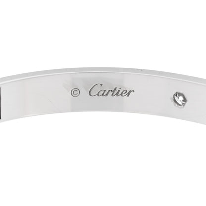 Cartier 18K White Gold 4 Diamond Love Bracelet 18 5 of 10