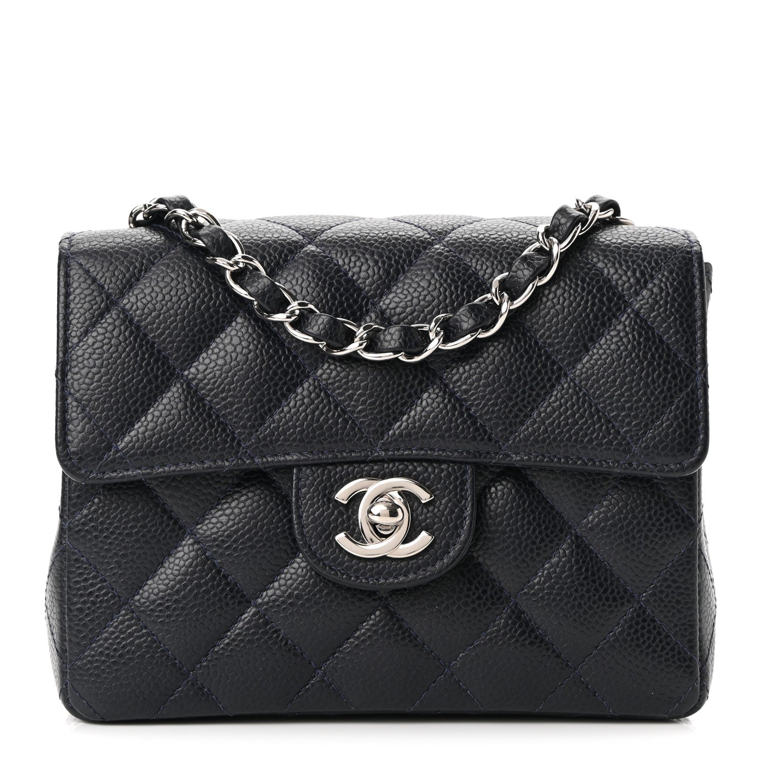 Chanel Caviar Quilted Mini Square Flap Navy 1 of 11