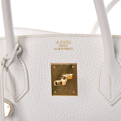 Hermes Taurillon Clemence Birkin 35 White 6 of 17