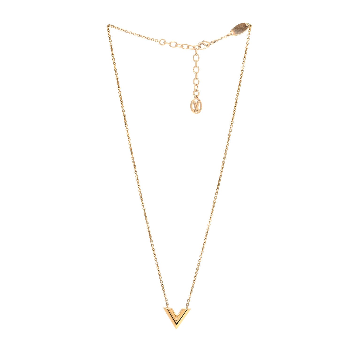 Louis Vuitton Essential V Necklace Gold 3 of 6