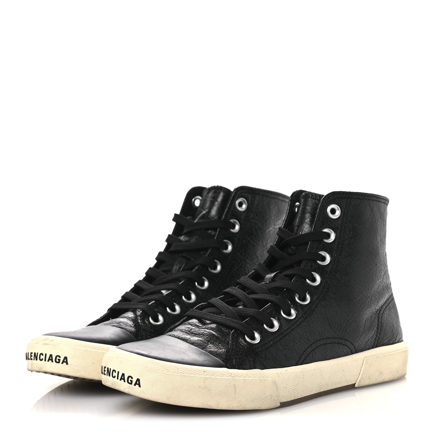 Balenciaga Agneau Arena Womens Paris High Top Sneakers 39 Black 4 of 11