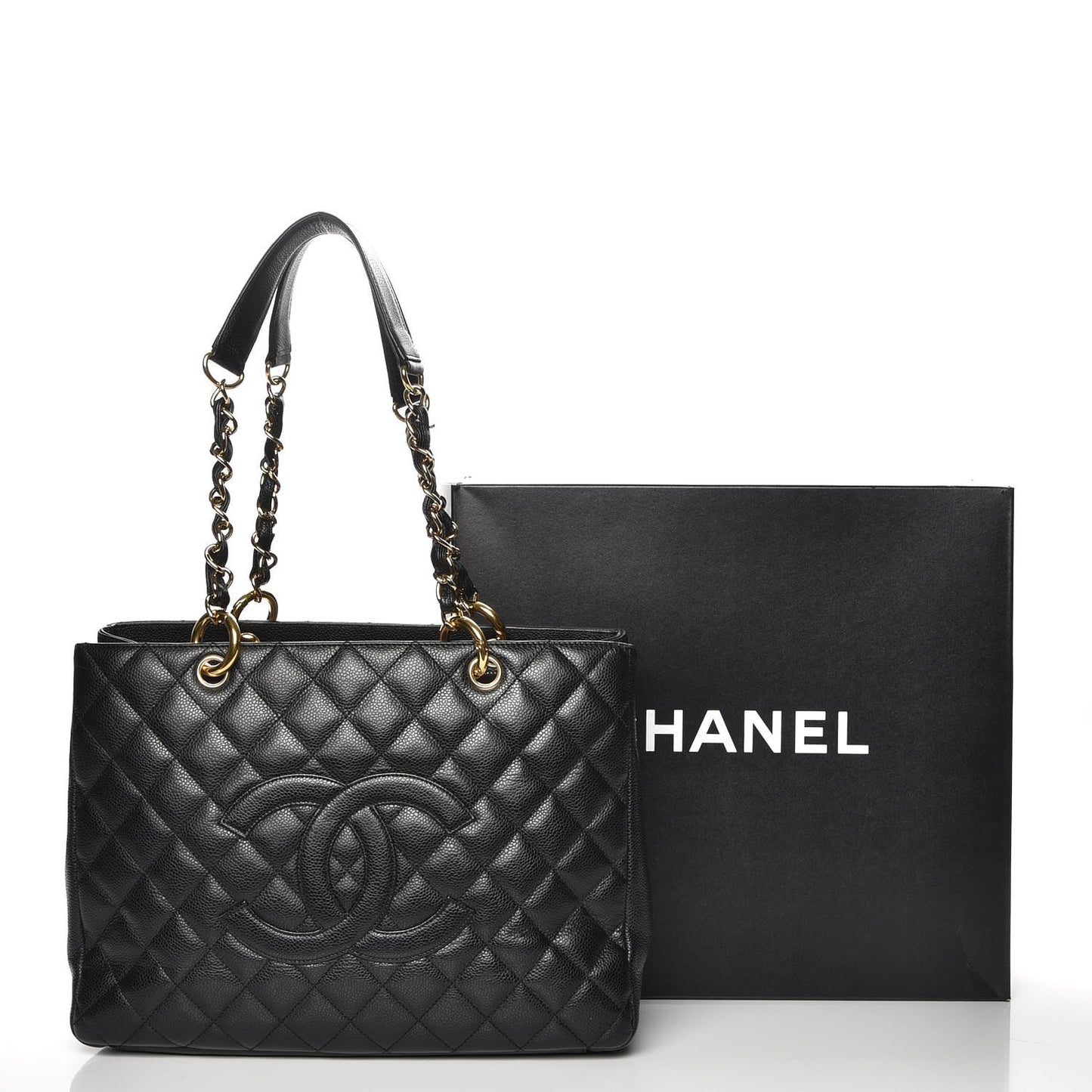 Caviar Quilted Grand Shopping Tote GST Black