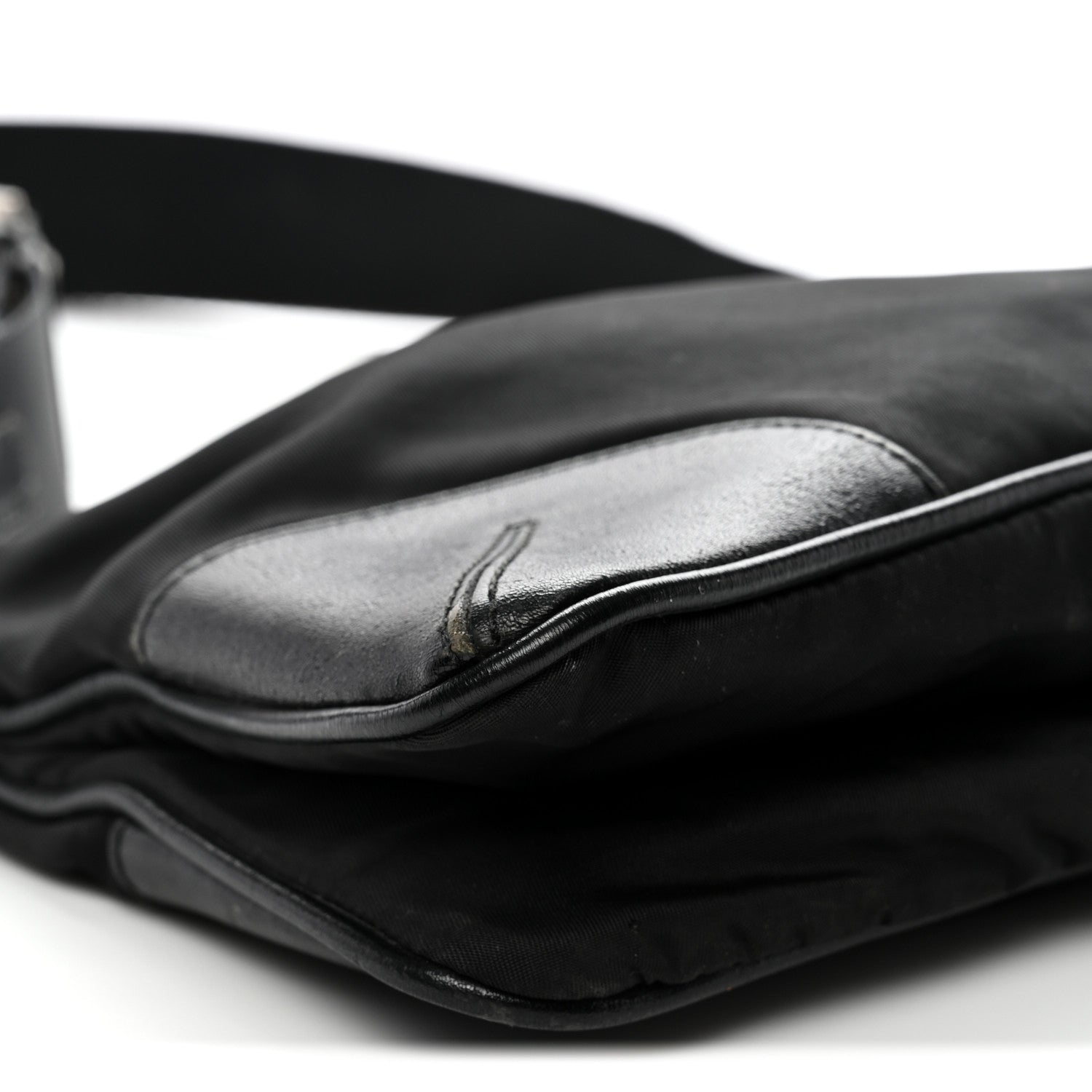 Prada Tessuto Light Nylon Soft Calf Shoulder Bag Black 8 of 14