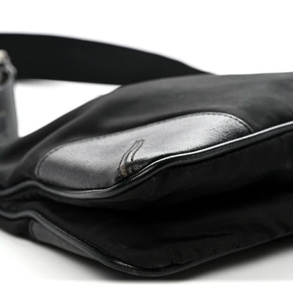 Prada Tessuto Light Nylon Soft Calf Shoulder Bag Black 8 of 14
