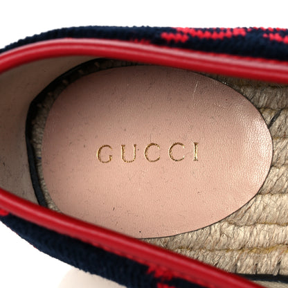 Gucci Terry Cloth GG Monogram Espadrilles 37 Blue Red 7 of 9