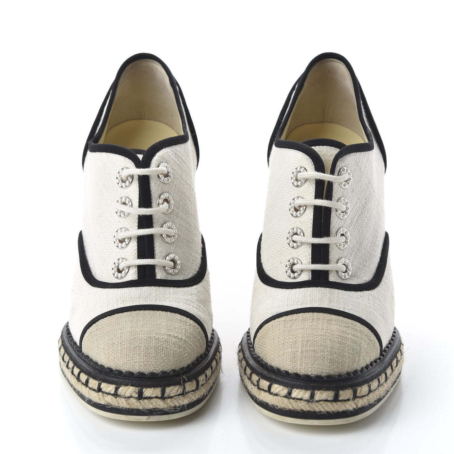 Raffia Lace Up Wedge Espadrilles 37 Beige