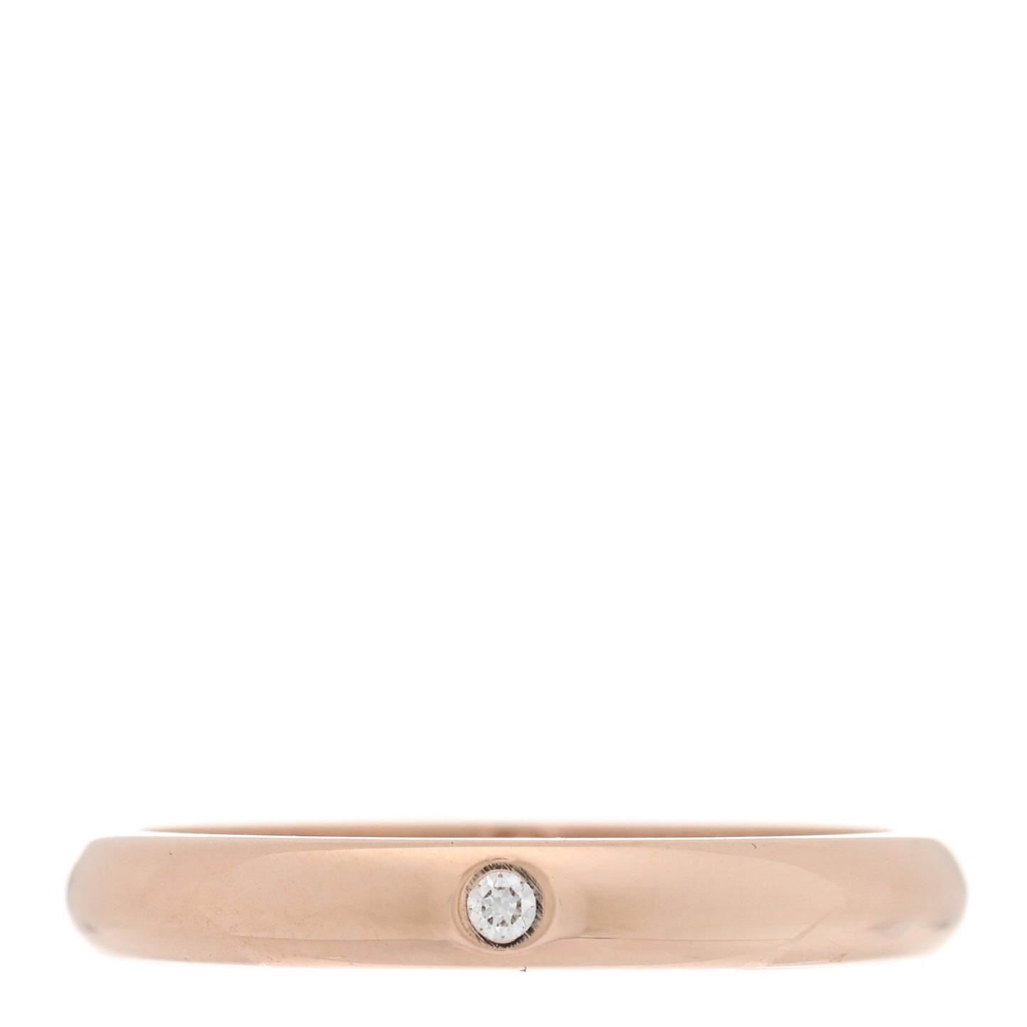 18K Pink Gold Diamond 2.6mm 1895 Wedding Band Ring 48 4.5