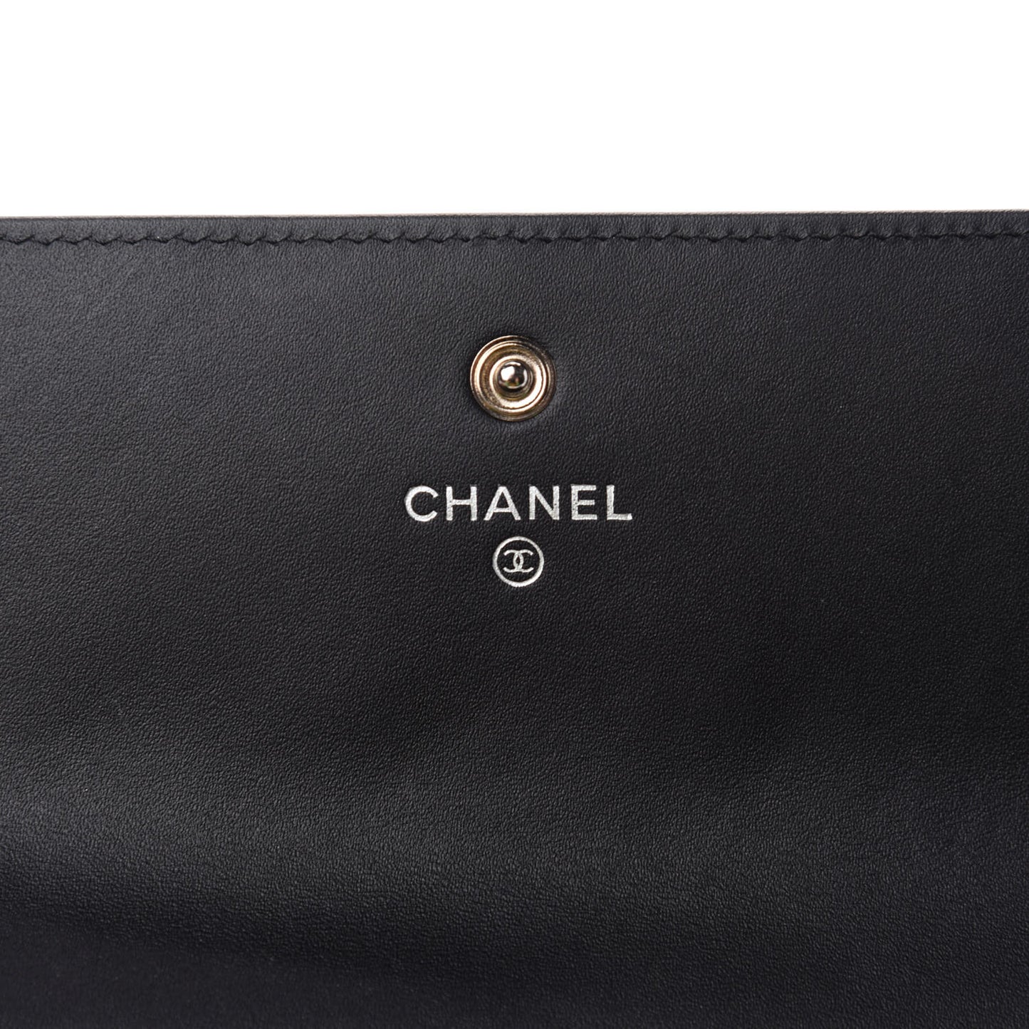 Patent Quilted Large Flap Wallet Black