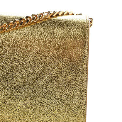 Saint Laurent Metallic Calfskin Monogram Chain Wallet Gold 11 of 15