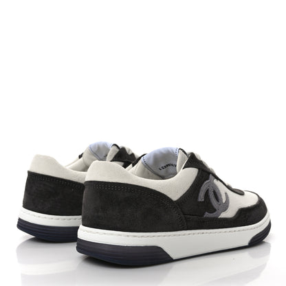 Chanel Suede Kidskin Womens CC Sneakers 36.5 Black White 4 of 9