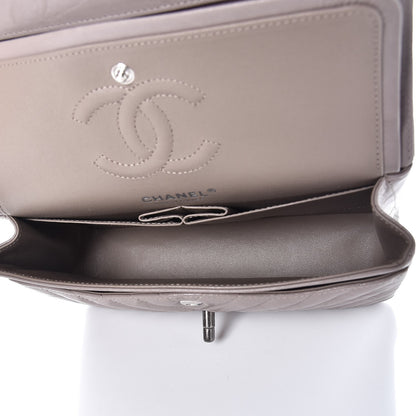 Chanel Metallic Crumpled Calfskin Quilted Small Double Flap Grey 5 of 8