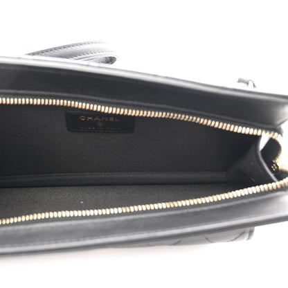 Chanel Lambskin Quilted Front Pocket Wristlet Black 5 of 7