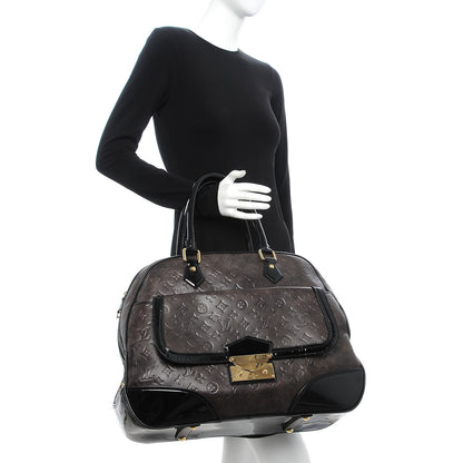 Louis Vuitton Cuir Patent Embossed Monogram Alizee Grey 2 of 8