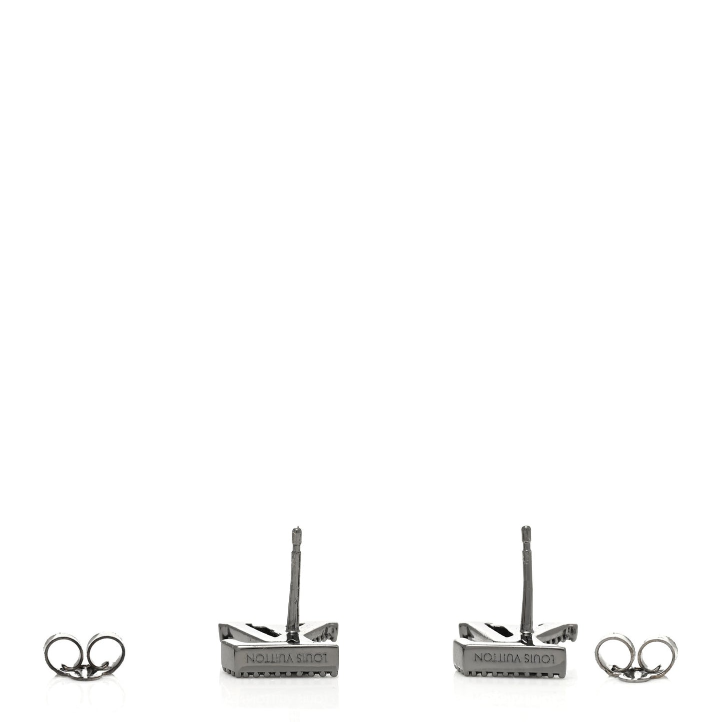 Metal Crystal LV Iconic Earrings Black Dore