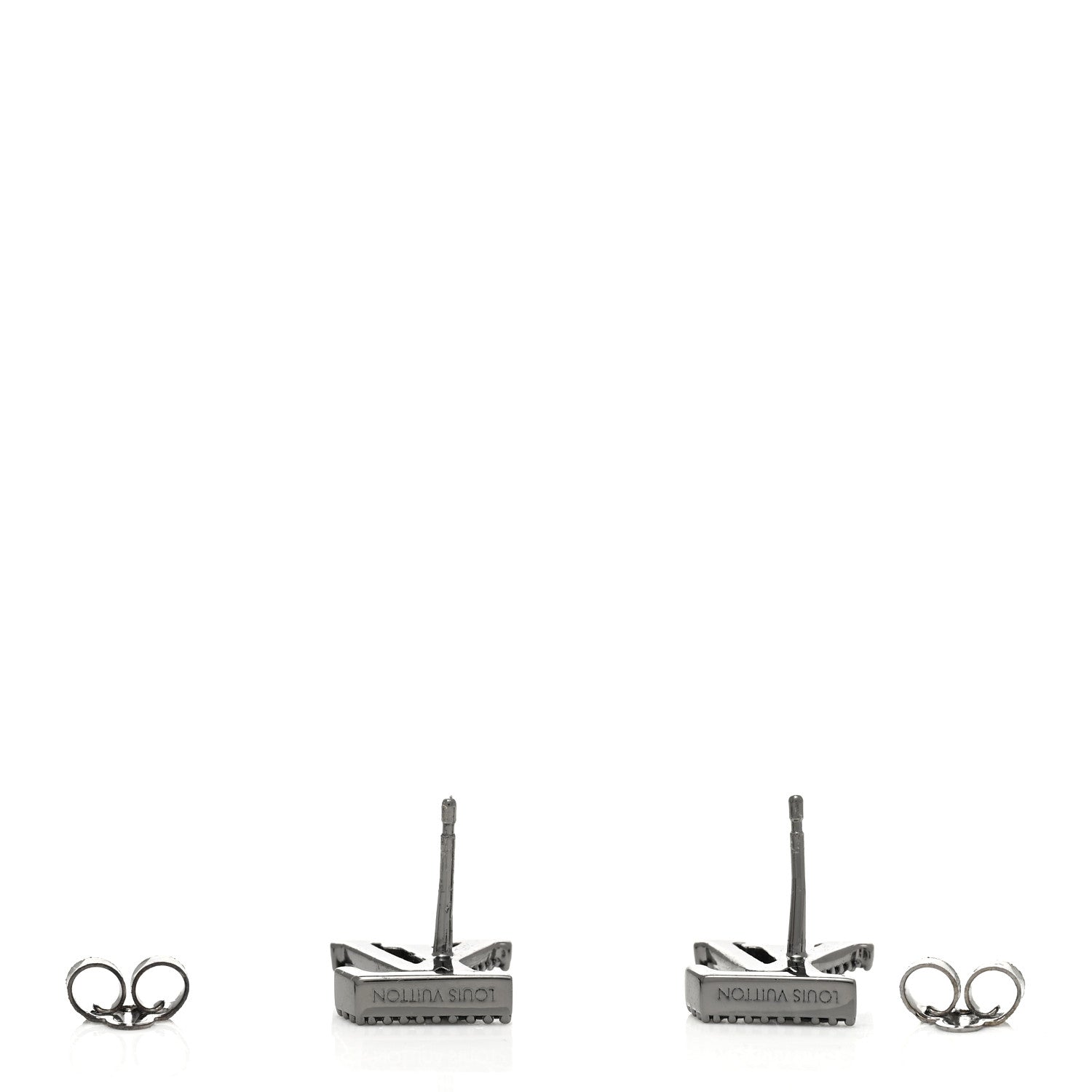 Louis Vuitton Metal Crystal LV Iconic Earrings Black Dore 3 of 5