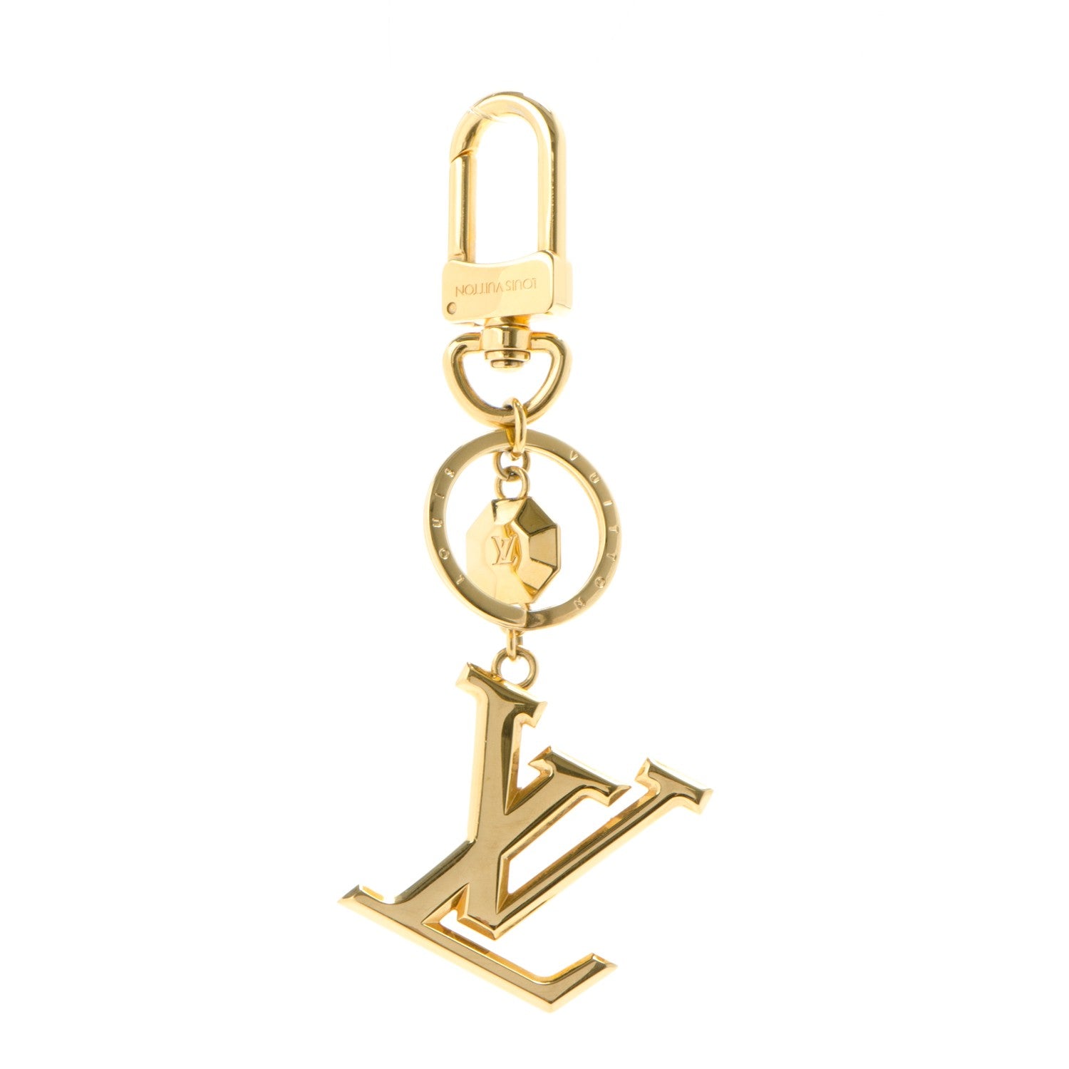 Louis Vuitton LV Facettes Bag Charm Key Holder Gold 1 of 4