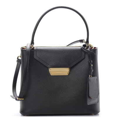 Prada Saffiano Small Ingrid Top Handle Bag Black 1 of 10