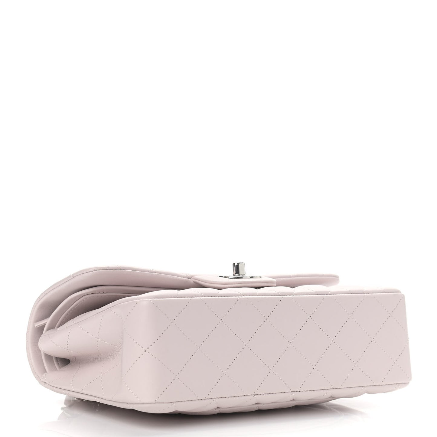 Lambskin Quilted Small Double Flap Light Purple