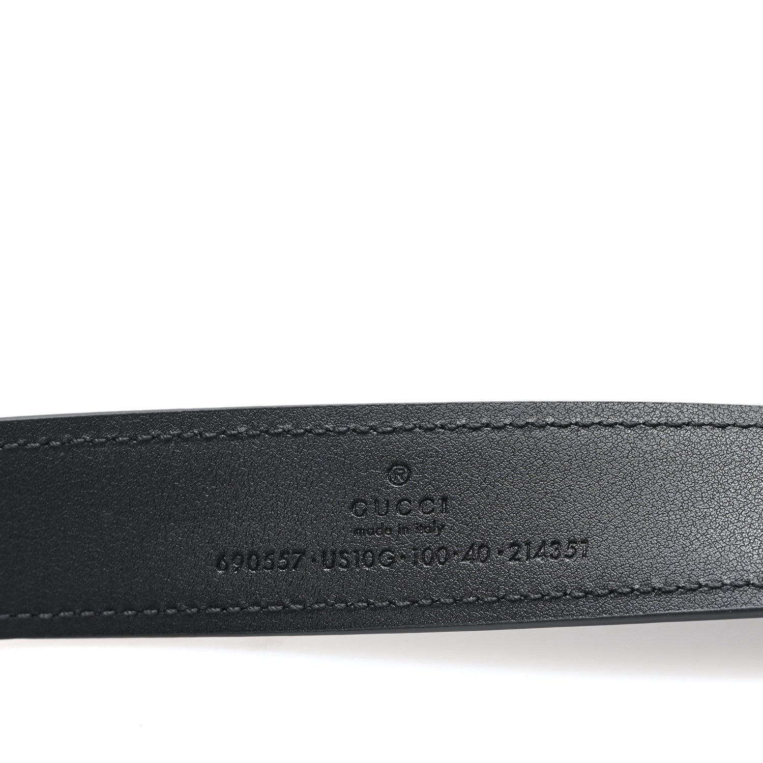 Gucci Ciny Lux Calfskin Blondie 30mm Belt 100 40 Black 3 of 5