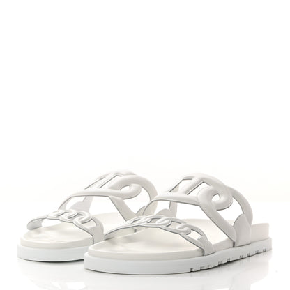Hermes Nappa Womens Extra Sandals 37 White 3 of 9