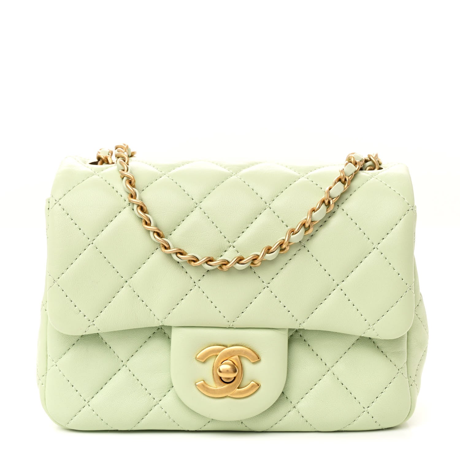 Chanel Lambskin Quilted Mini Pearl Crush Flap Light Green 1 of 12