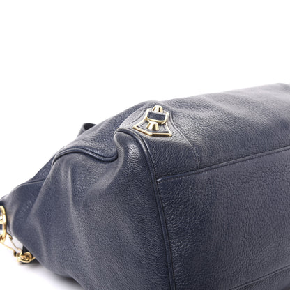 Balenciaga Chevre Gold Metallic Edge Hardware Velo Bleu Nuit Dark Sea 5 of 10