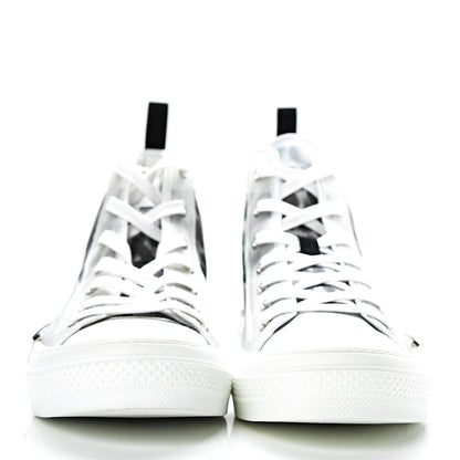 Christian Dior Canvas Leopard Print Mens B23 High Top Sneakers 43 White 2 of 10