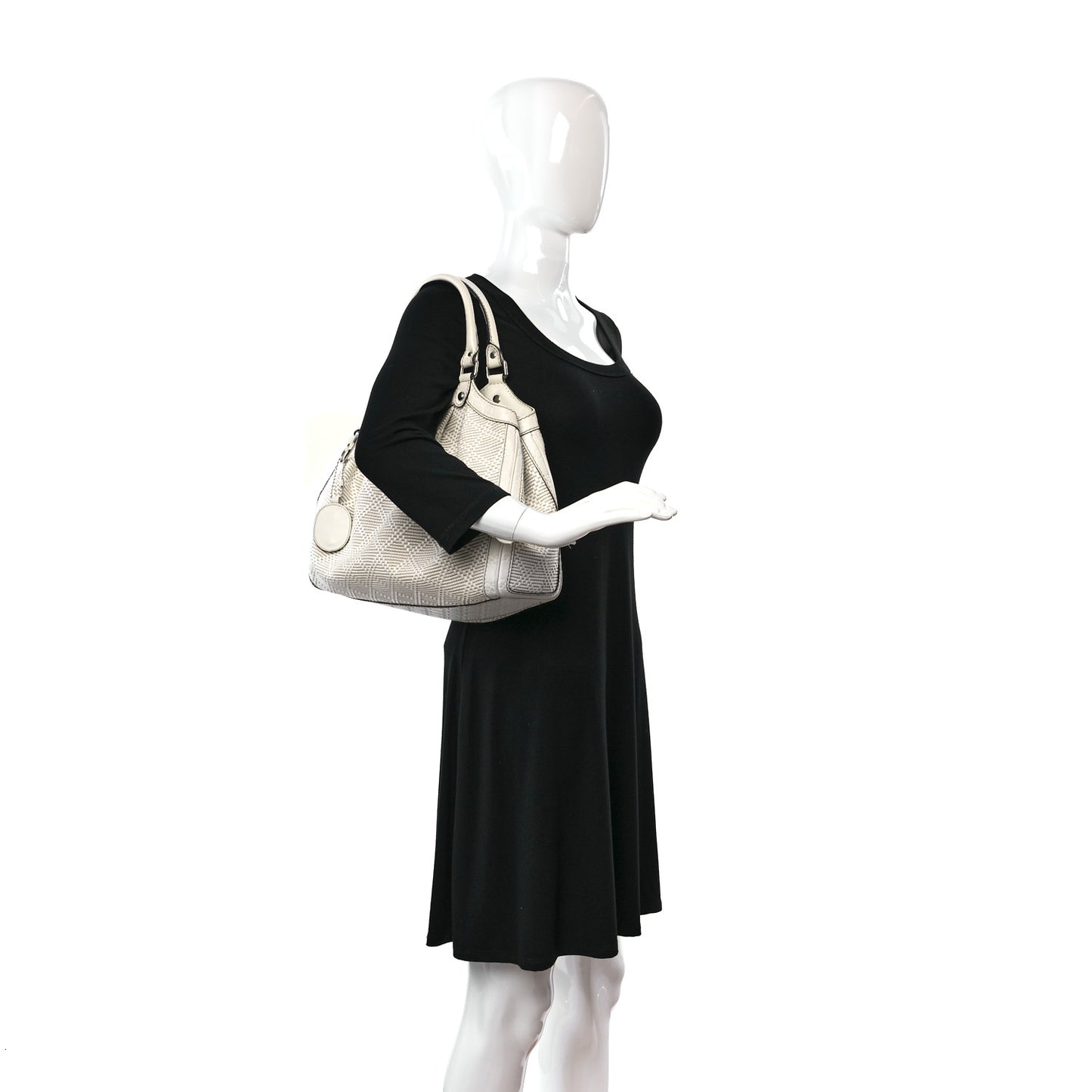 Woven Raffia Diamante Medium Sukey Tote White