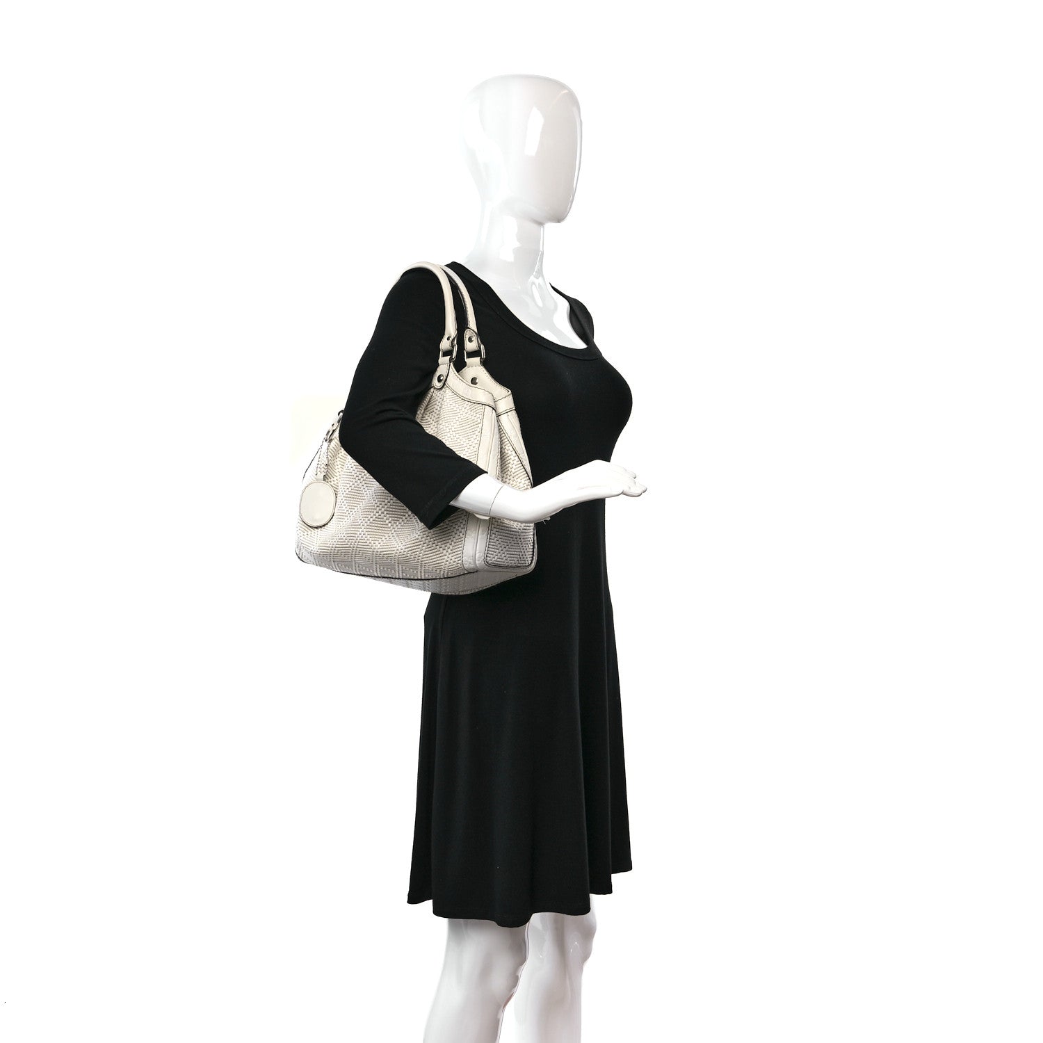 Gucci Woven Raffia Diamante Medium Sukey Tote White 2 of 15